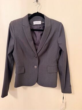 Calvin Klein Women's Charcoal Single-Breasted Blazer